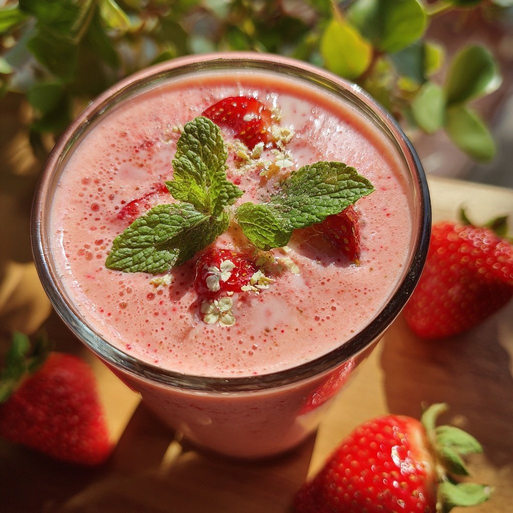 Strawberry Smoothie With Milk