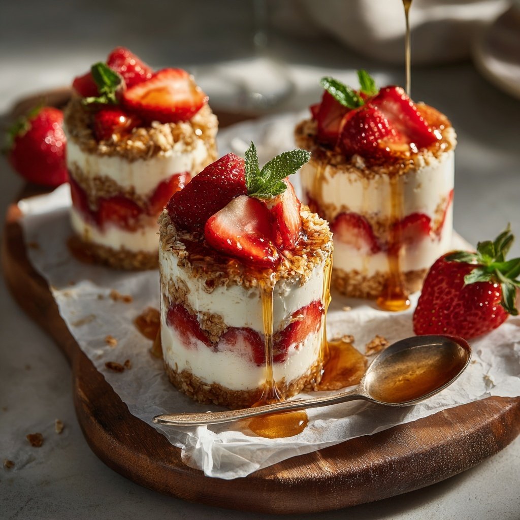 Strawberry Cheesecake Oat Parfaits