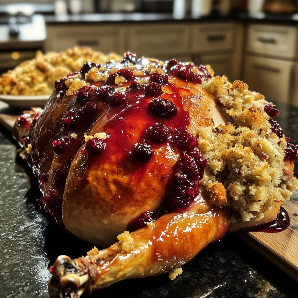 Roasted Turkey with Cranberry Glaze