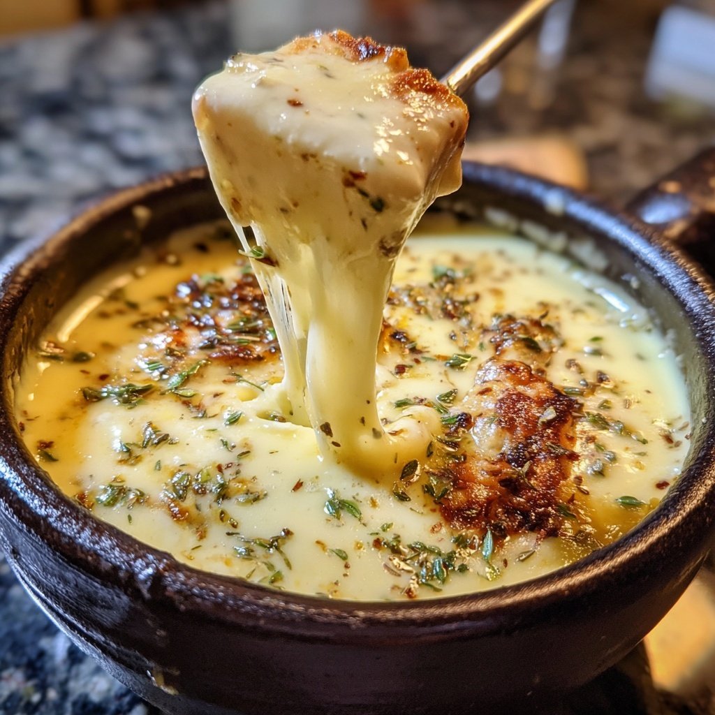 Fondue with Garlic and Thyme