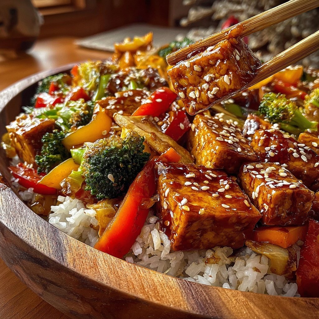 Honey Garlic Tofu Stir Fry