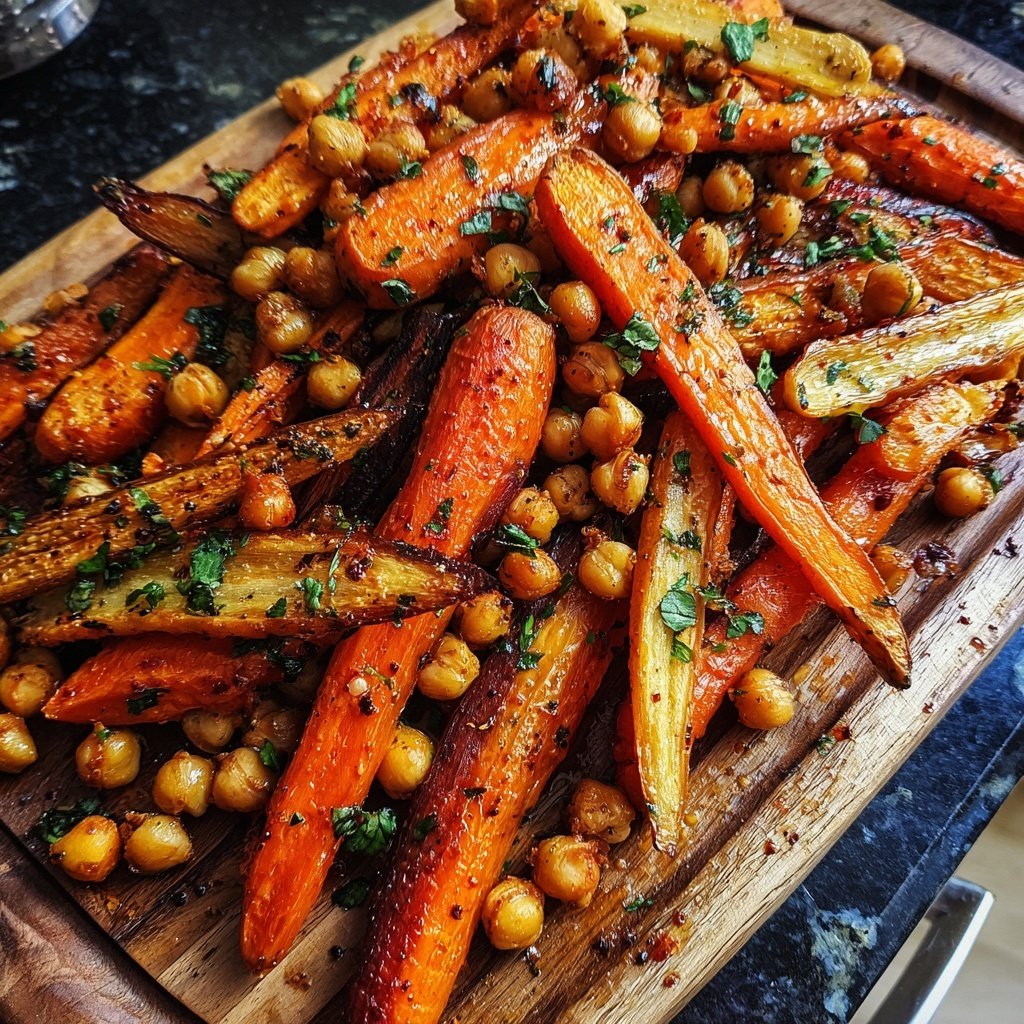 Roasted Carrot and Chickpea Tray