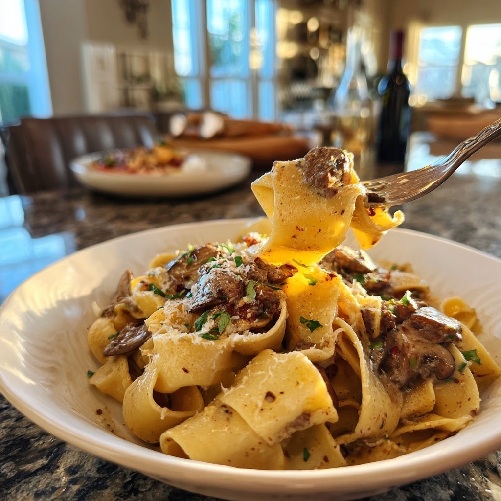 Creamy Beef And Mushroom Pasta