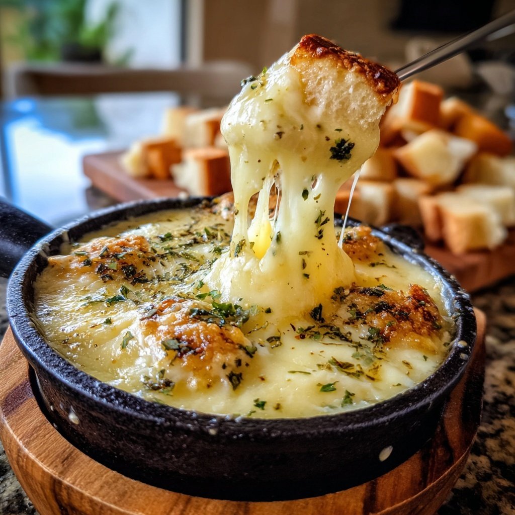 Fondue with Pepper Jack Cheese