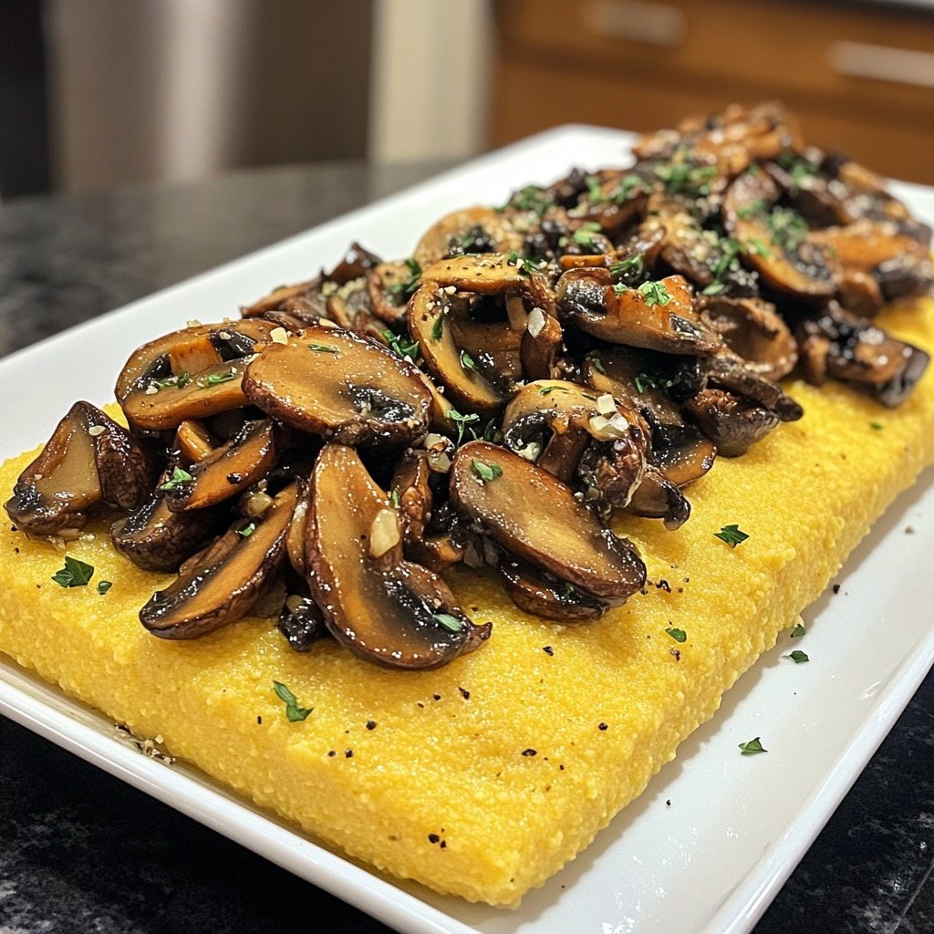 Romantic Creamy Polenta with Mushrooms