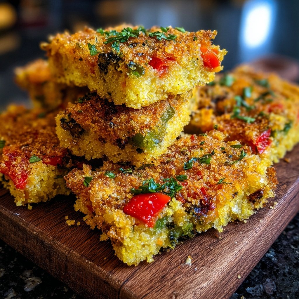 Crispy Polenta Veggie Squares