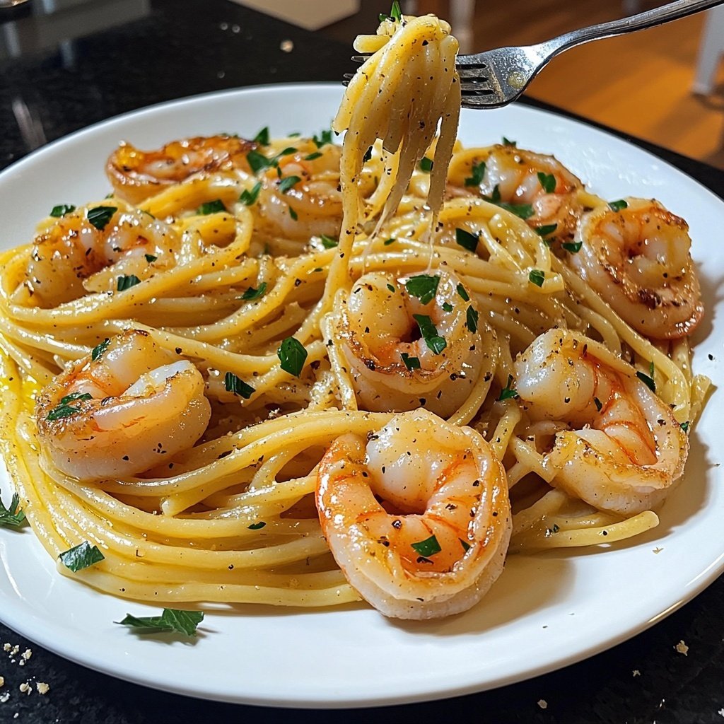 15-Minute Garlic Shrimp Pasta