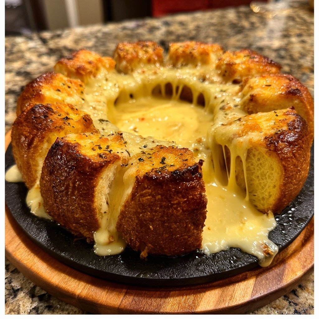 Fondue with Swiss Cheese and Garlic