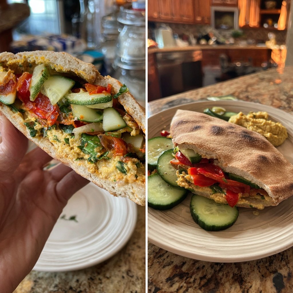 Healthy Lunch Mediterranean Veggie Pita