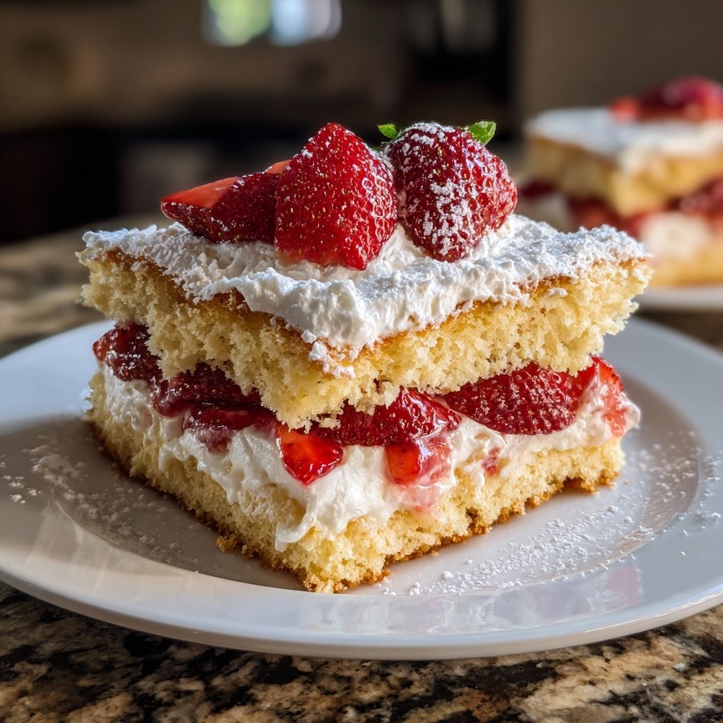 Strawberry Shortcake Sheet Cake