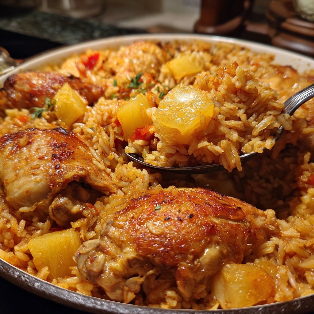 One Pan Pineapple Chicken And Rice