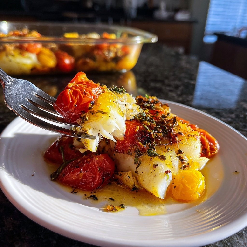 Mediterranean Baked Cod With Tomatoes