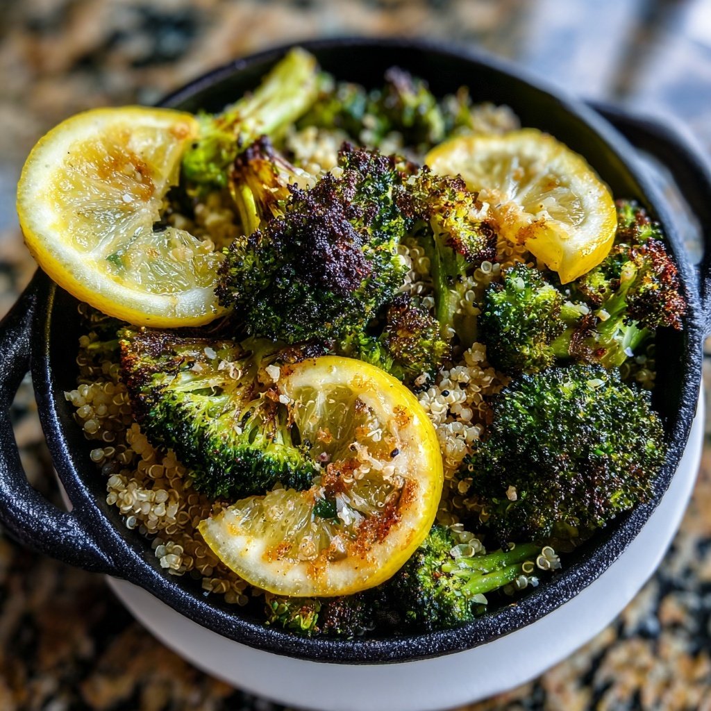 Roasted Broccoli Lemon Grain Bowl
